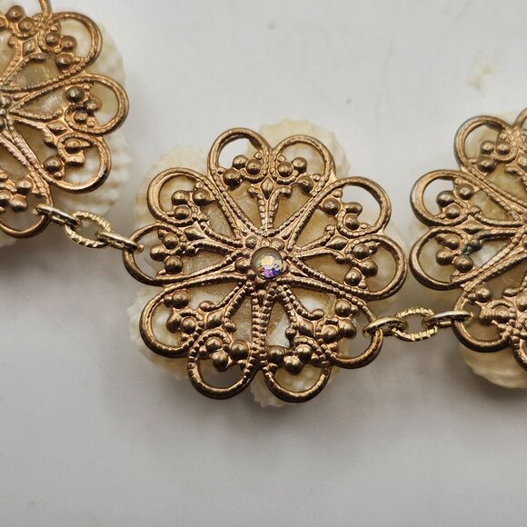 Trader Halls Hawaiian Village Necklace And Clip-On Earrings Set 50s 60s Vintage - Picture 8 of 11